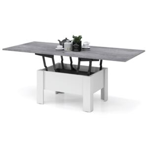 OSLO betón / biela, rozkladacia, zdvíhací konferenčný stôl, stolík