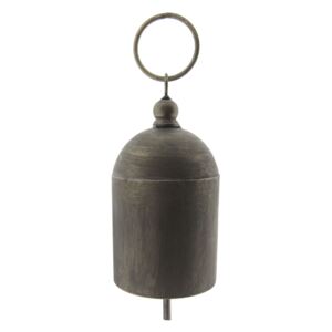 Šedý plechový zvonček - Ø 10 * 31 cm