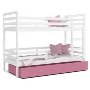 GL Poschodová posteľ Emil - biela Farba: Ružová, Rozmer: 190x80