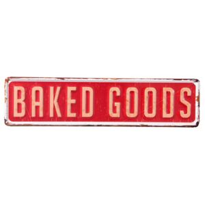 Vintage dekoračná tabuľka "BAKED GOODS", 40 x 10 cm