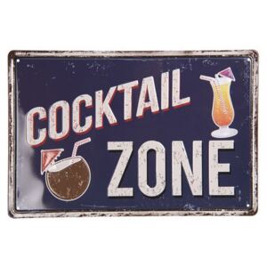 Vintage dekoračná tabuľka "COCKTAIL ZONE", 20 x 30 cm