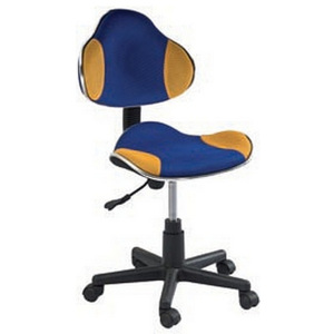 Kancelárska stolička PORT, 80-92x48x41x38-50, modrá/žltá
