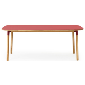 Normann Copenhagen Stôl Form 95x200 cm, červená/dub
