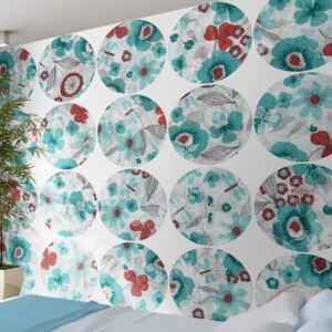 Tapeta - Turquoise meadow - circle role 50x1000 cm