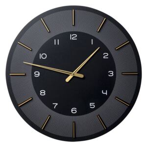 Lio black nástenné hodiny čierne/zlaté Ø60cm