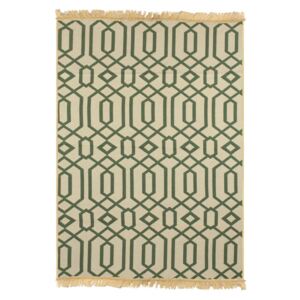 Béžový koberec so zeleným vzorom Ya Rugs Kenar, 60 × 90 cm