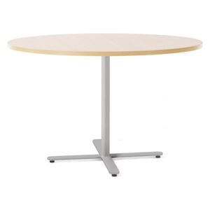 Stôl TILO, Ø1200x720 mm, strieborná / breza