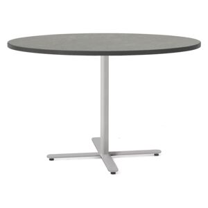 Stôl TILO, Ø1200x720 mm, strieborná / tmavošedá