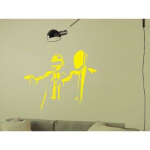 GLIX Banksy "Daft Fiction" - nálepka na stenu Žltá 50 x 30 cm