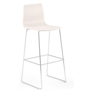 Barová stolička FILIP, V 830 mm, biela/chróm