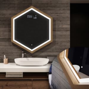 LED kúpeľňové zrkadlo - Hexagon