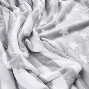 Goldea kvalitná obojstranná deka z mikrovlákna mikro šedá - pruhy a hviezdy 150 x 200 cm