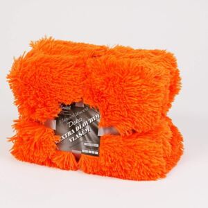 Goldea luxusná deka - mikro s extra dlhými vlasmi - oranžová 150 x 200 cm