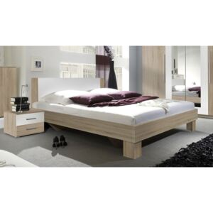 ArtElb VERA posteľ s nočnými stolíkmi sonoma/biely posteľ 160 cm bez matraca