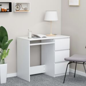 Písací stôl, biely 90x45x76 cm, drevotrieska