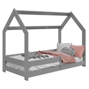 AMI nábytok Detská posteľ DOMČEK D5 80x160cm masív sivá