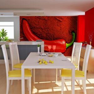 Bimago Fototapeta - Red hot chili pepper 200x154 cm