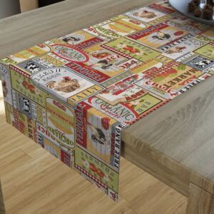 Goldea dekoračný behúň na stôl loneta - vzor farma 20x120 cm