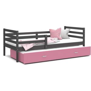 GL Racek P2 posteľ s prístelkou sivá Farba: Ružová, Rozmer: 190x80