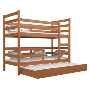 GL Janík 3 poschodová posteľ pre troch - Jelša Rozmer: 190x80