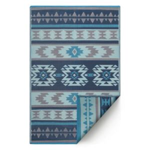Modrý obojstranný vonkajší koberec z recyklovaného plastu Fab Hab Cusco Blue, 150 x 240 cm
