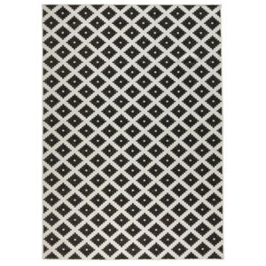 Čierno-biely vzorovaný obojstranný koberec Bougari, 160 × 230 cm