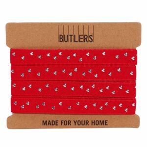 Butlers RIBBON Stužka so srdiečkami - červená