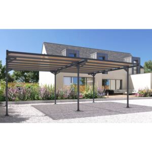 Kovový prístrešok dvojitý / carport 606 x 509 cm Dekorhome