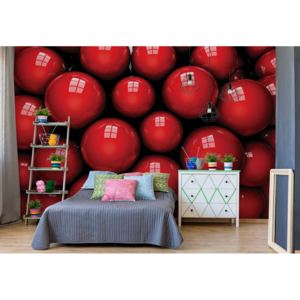 Fototapeta - 3D Red Balls Vliesová tapeta - 206x275 cm