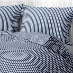 Goldea bavlnené posteľné obliečky - vzor 890 tmavo modré prúžky na bielom 140 x 200 a 70 x 90 cm
