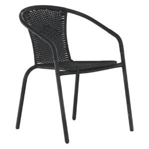 Záhradná ratanová stolička, čierna, BOJAR
