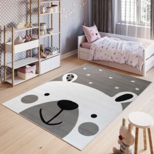 Detský koberec PINKY Cute Bear sivý - 80x150 cm