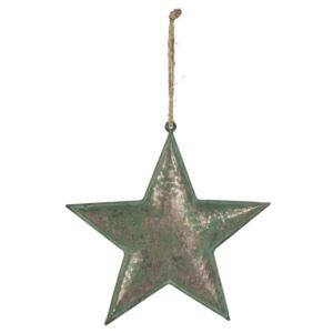 Kovová závesná hviezda Army Green 21 cm
