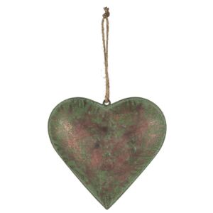 Kovové závěsné srdce Army Green 18 cm