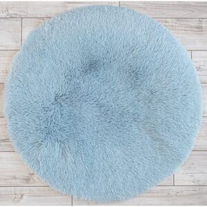 MAXMAX Plyšový guľatý koberec SOFT 90 cm - svetlo modrý