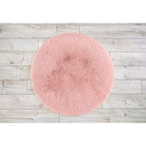 MAXMAX Plyšový guľatý koberec SOFT 90 cm - ružový
