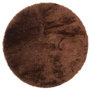 MAXMAX Plyšový guľatý koberec FIREN - hnedý