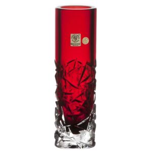 Krištáľová váza Floe, farba rubínová, výška 205 mm
