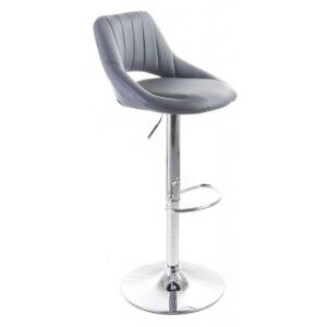 Barová stolička G21 Aletra koženková, prošívaná grey
