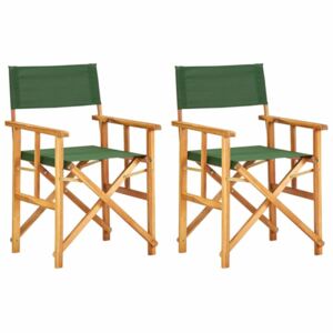 Režisérskej stoličky 2 ks akáciové drevo Dekorhome Zelená
