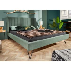 Massive home | Luxusní postel s kovovými nohami zelená Sanel 180 x 200 cm