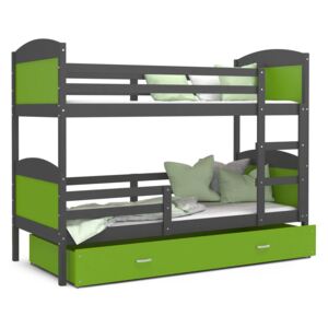 GL Poschodová posteľ Mates Grafit Farba: Zelená, Rozmer: 200x90