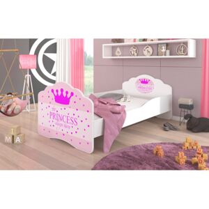 Dievčenská detská posteľ 140x70 cm Princezná Bez zásuvky