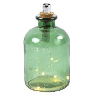 Fľaška sklo OLEG s LED svetielkom zelená