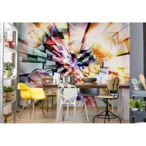 Fototapeta - 3D Abstract Design Multicoloured Vliesová tapeta - 254x184 cm