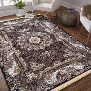 Hnedý vintage koberec s mandalou Hnedá Šírka: 120 cm | Dĺžka: 170 cm