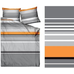 Štýlové bavlnené sivé posteľné obliečky s pruhmi Sivá