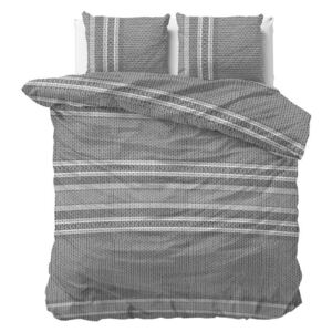 Štýlové sivé vzorované posteľné obliečky 160 x 200 cm Sivá