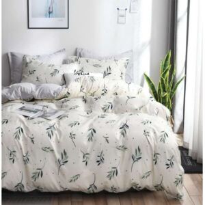Krémové posteľné obliečky s motívom listov krémová