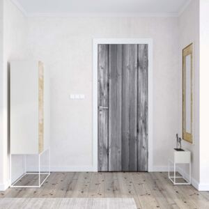 GLIX Fototapeta na dvere - Wood Plank Texture Grey